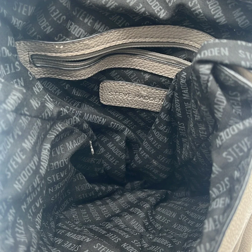 Steve Madden Grey Faux Leather Backpack Purse BLEMISH